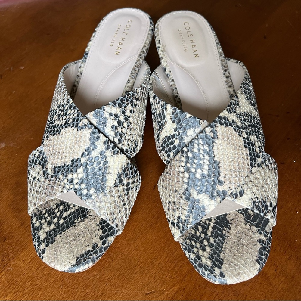 Cole Haan snakeskin wedge size 8